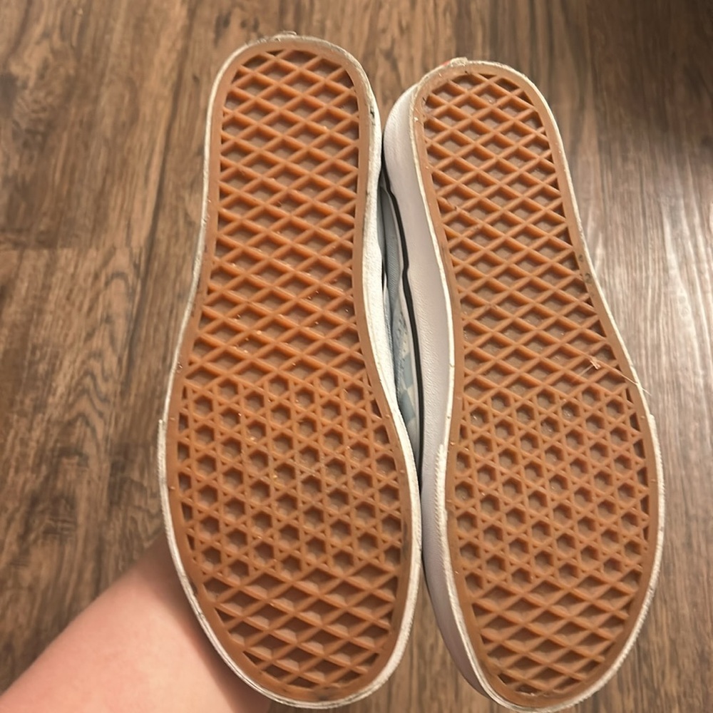 Vans Blue and White Checkered Slip-On Sneakers - Picture 2 of 5